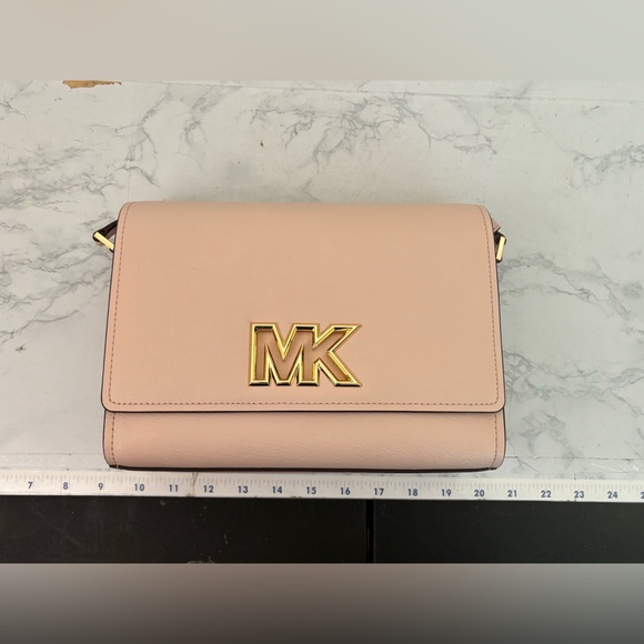 Michael Kors Handbags - Michael Kors Pink Blush Crossbody Purse Shoulder Bag 9x7x3 Hard Leather NWOT​